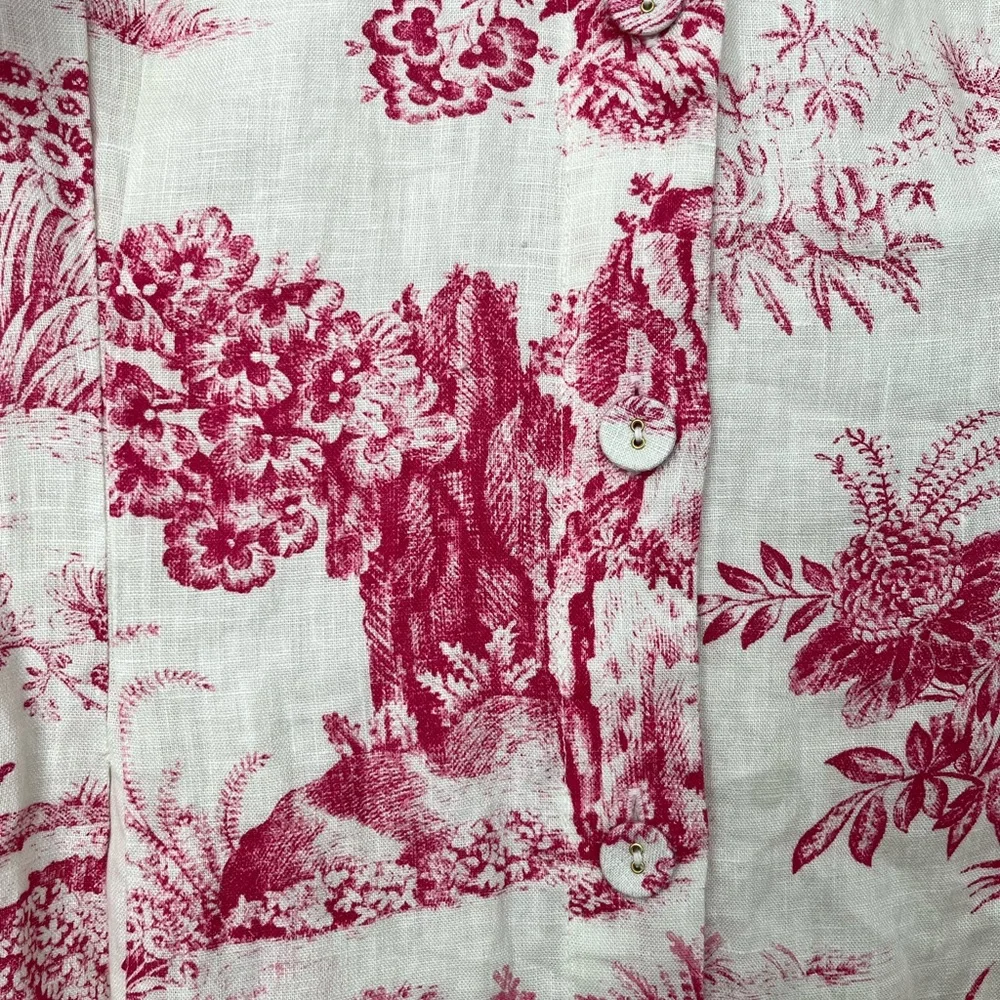 Nicholas Troy Pink Toile French Pattern Midi Dress - Picture 9 of 13